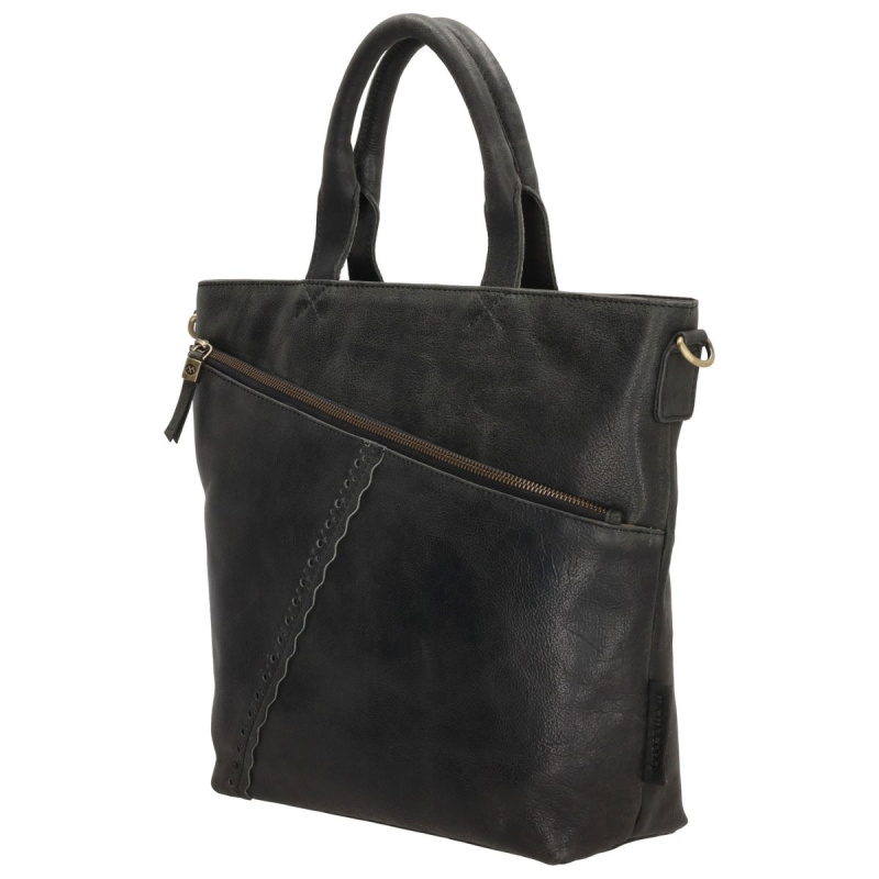 Dámska kožená kabelka čierna Diona