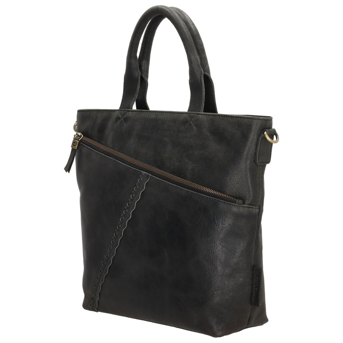 Dámska kožená kabelka čierna Diona