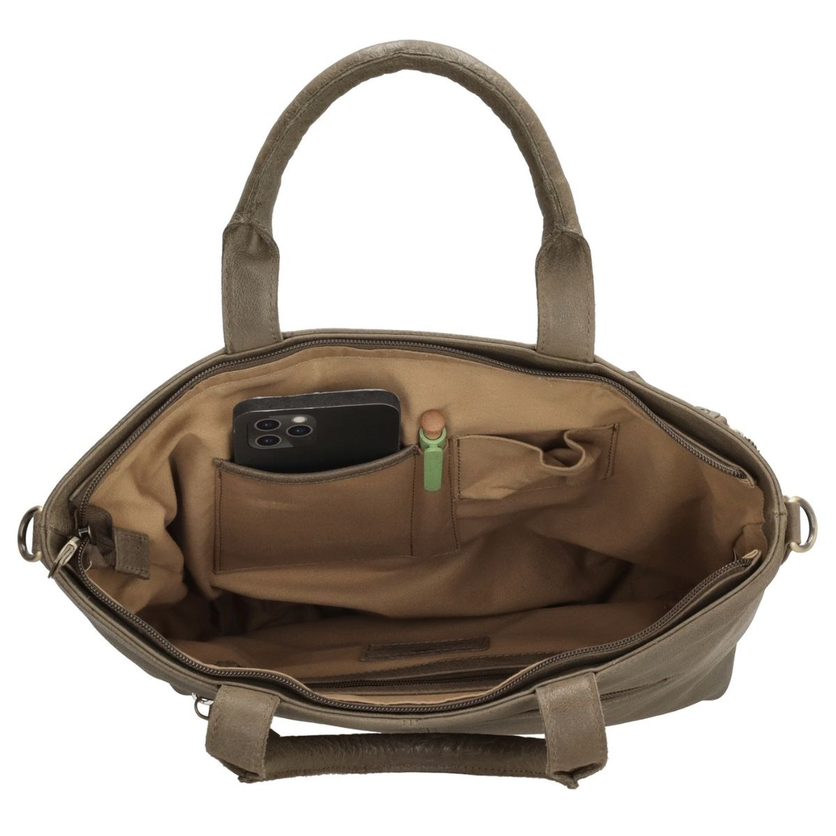 Dámska kožená kabelka olivová Diona