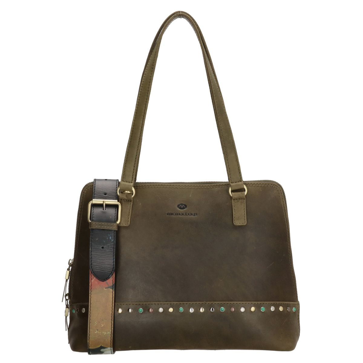 Dámska kožená kabelka olivová Edena