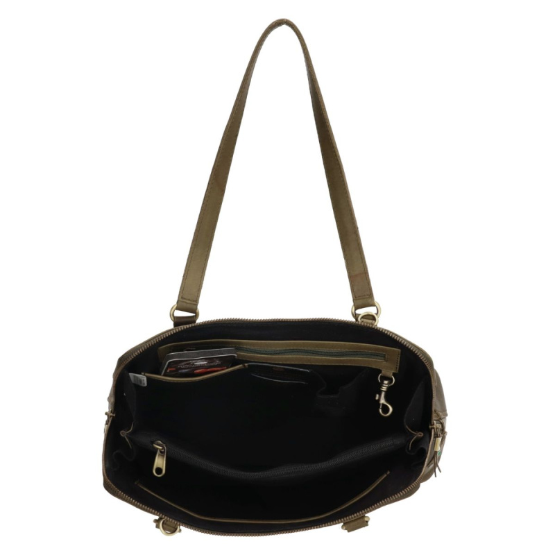 Dámska kožená kabelka olivová Edena