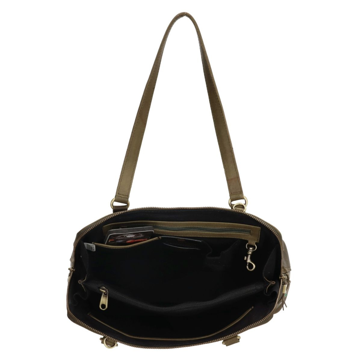 Dámska kožená kabelka olivová Edena