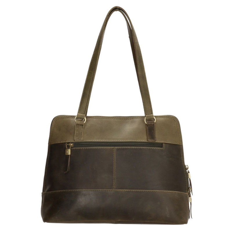 Dámska kožená kabelka olivová Edena