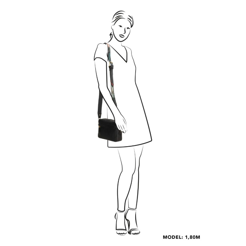 Dámska kožená kabelka čierna Lovella