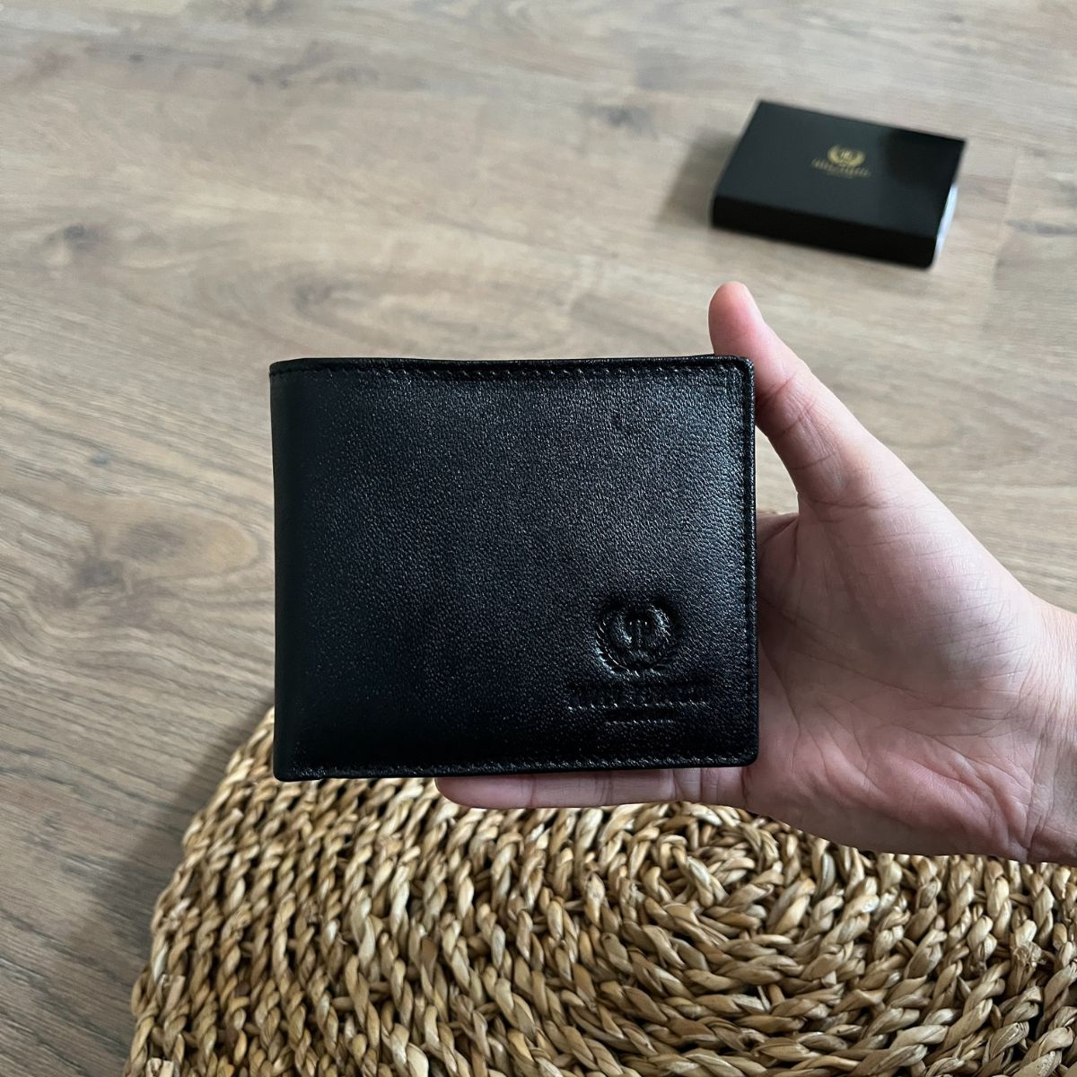 Pánska kožená peňaženka čierna AMES