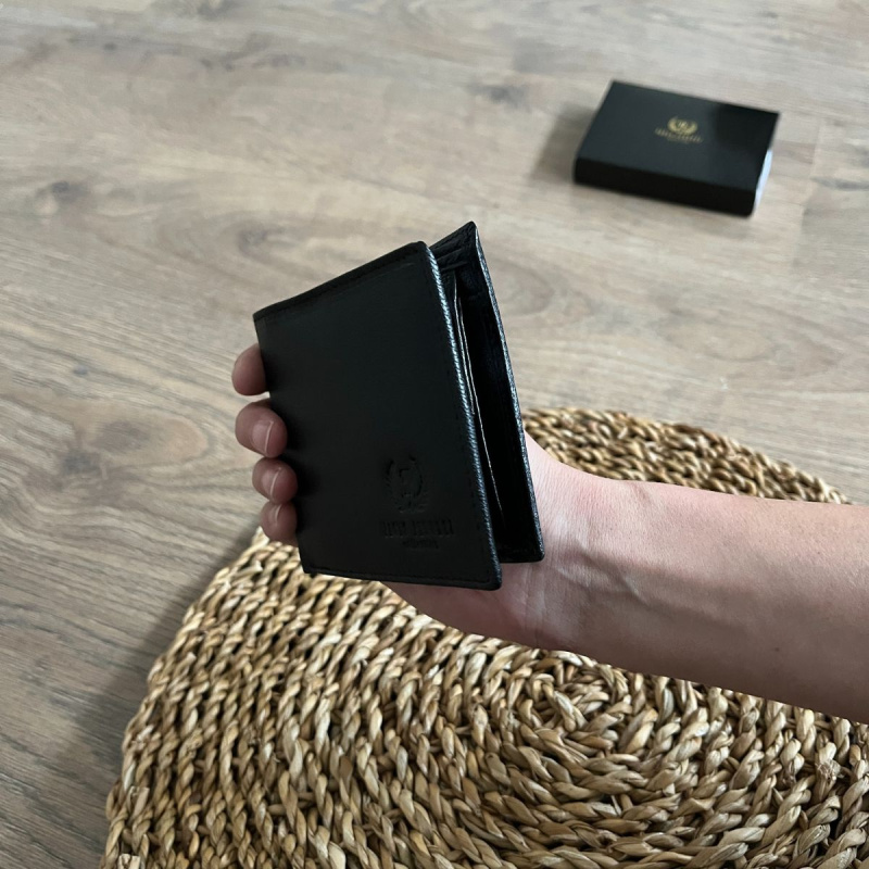 Pánska kožená peňaženka čierna AMES