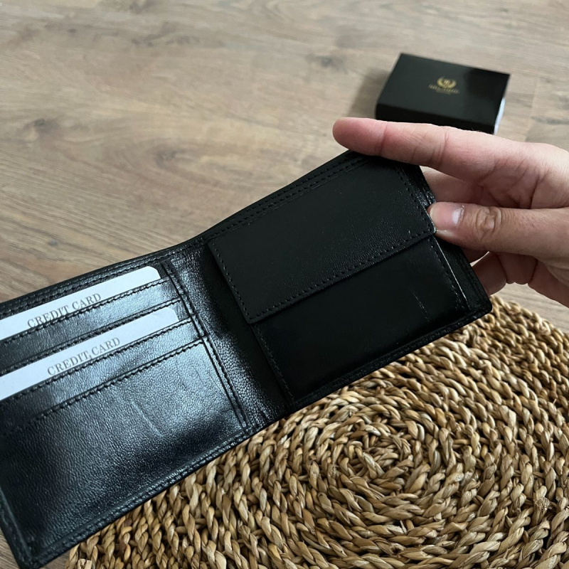 Pánska kožená peňaženka čierna AMES