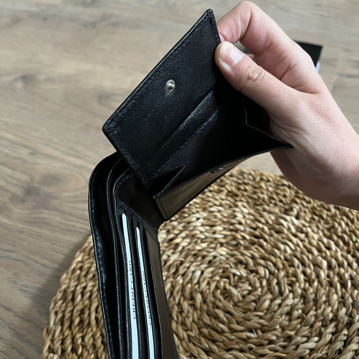 Pánska kožená peňaženka čierna AMES