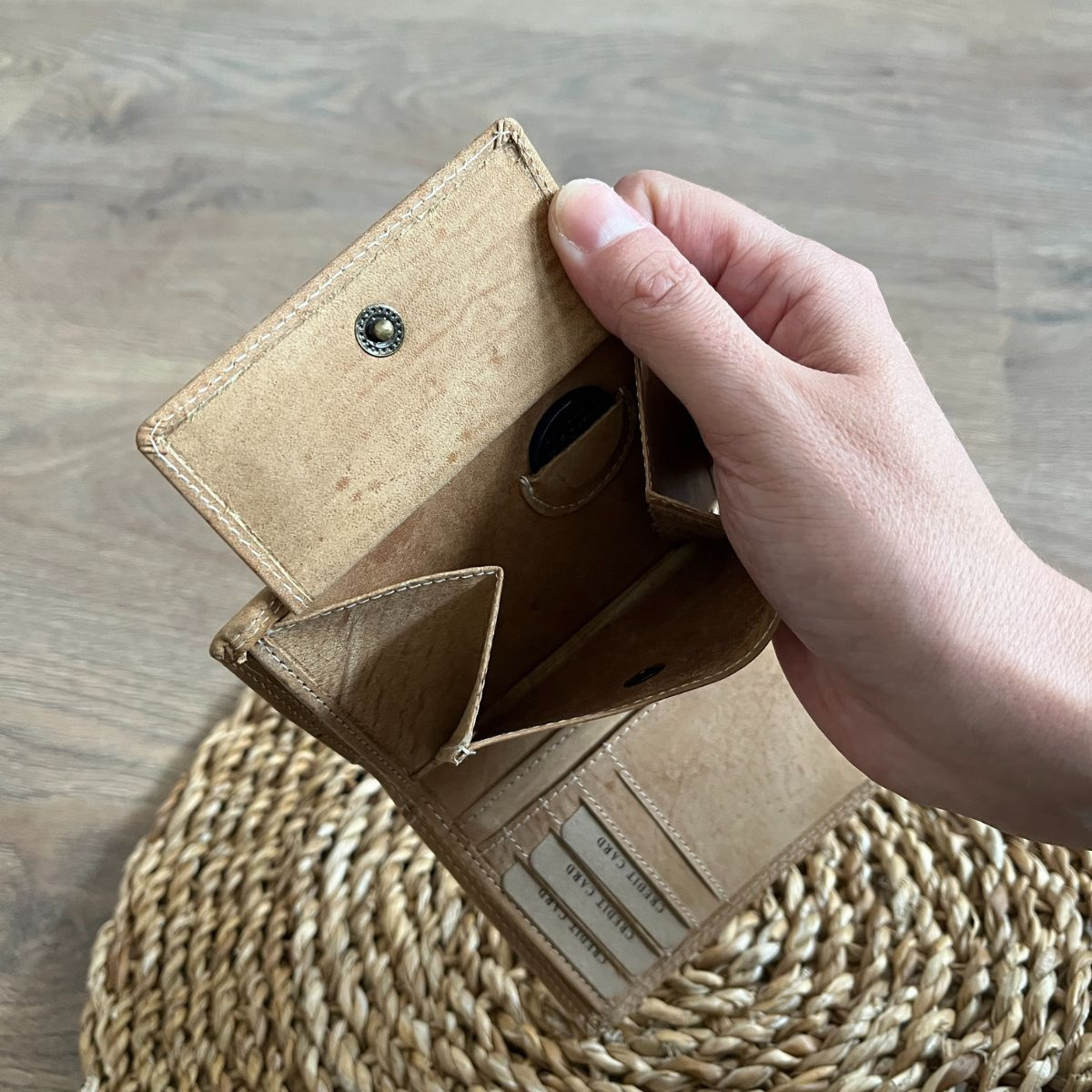 Pánska kožená peňaženka tan ATTIS