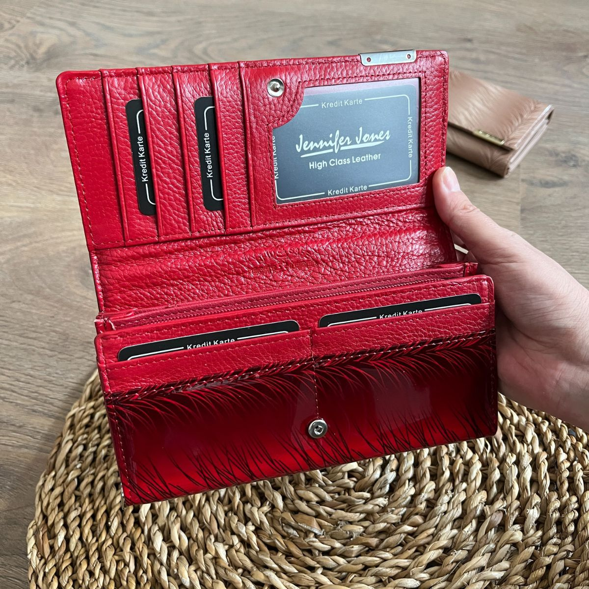 Dámska kožená peňaženka červená BALERE