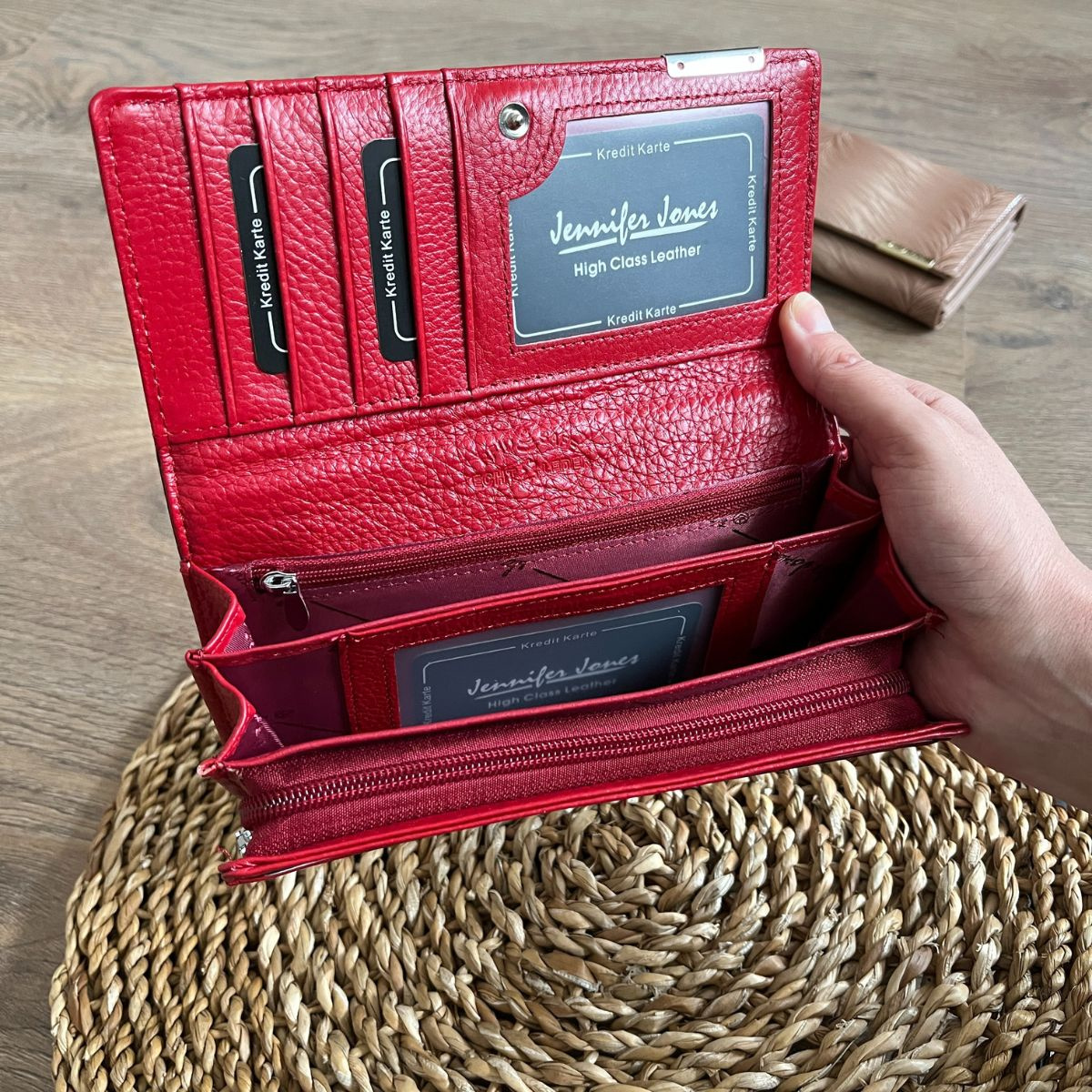 Dámska kožená peňaženka červená BALERE