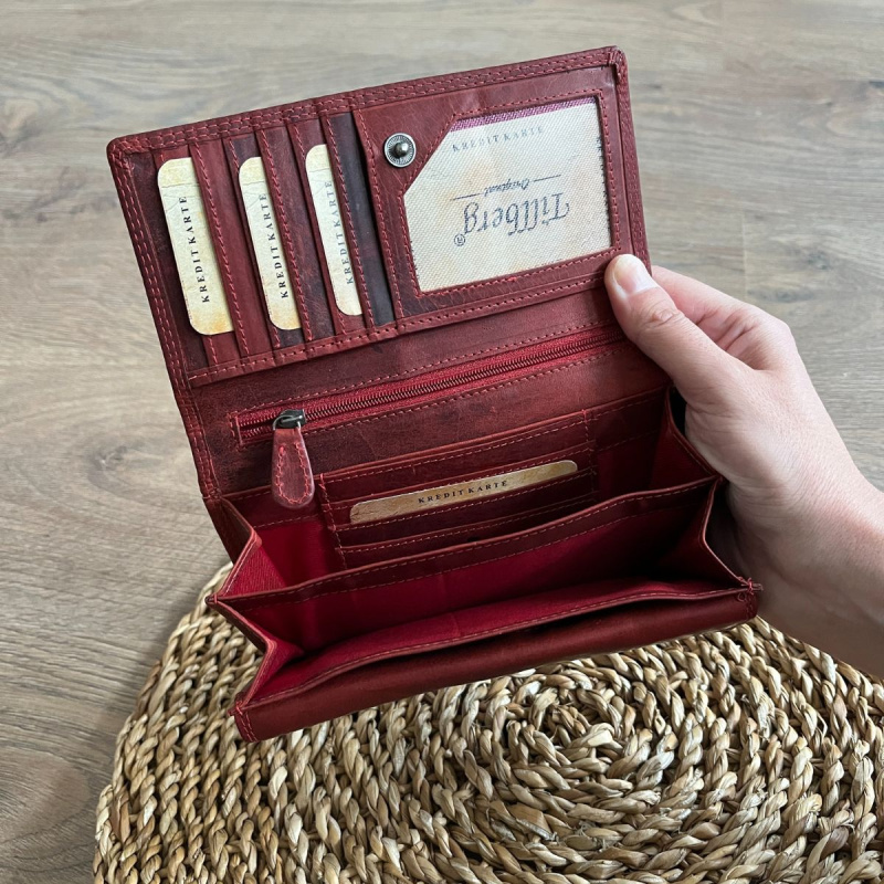 Dámska kožená peňaženka červená BRETTA