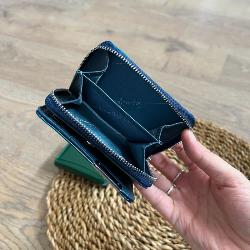 Malá dámska kožená peňaženka modrá BRINA