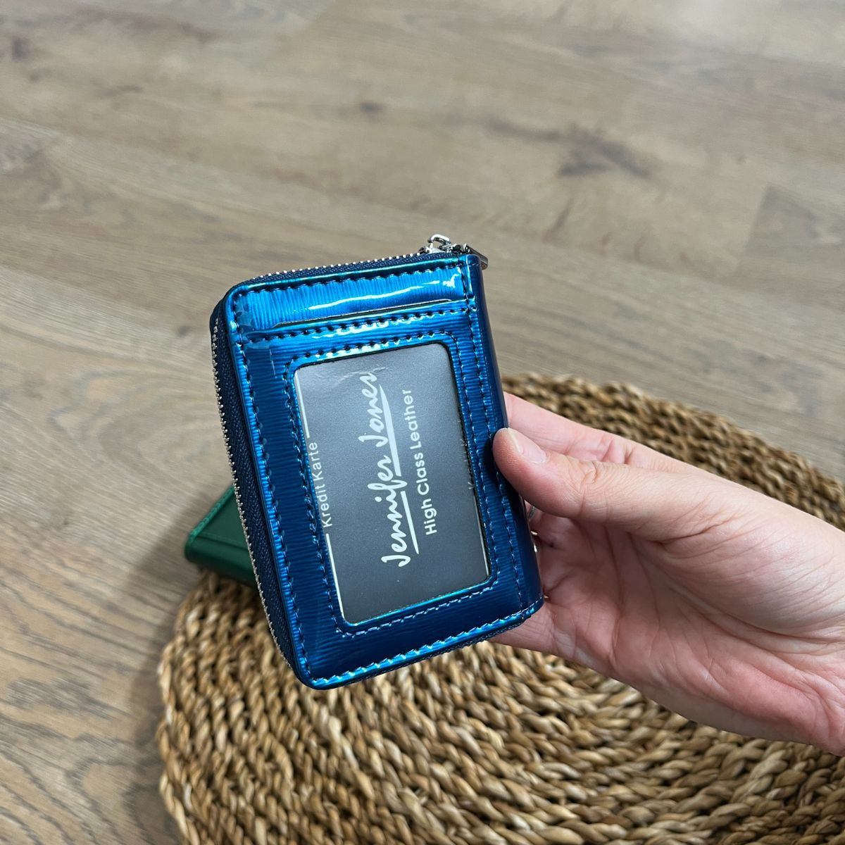 Malá dámska kožená peňaženka modrá BRINA