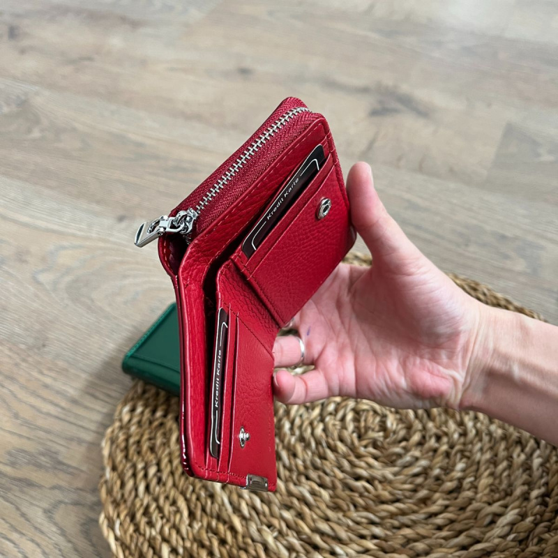 Malá dámska kožená peňaženka červená BRINA