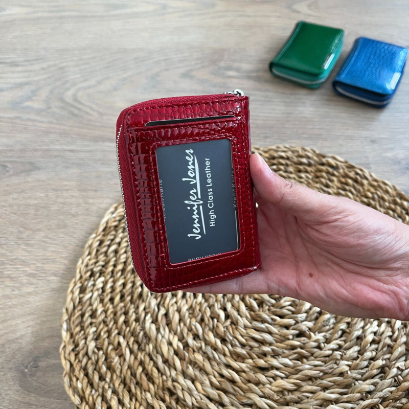 Malá dámska kožená peňaženka červená DORIS