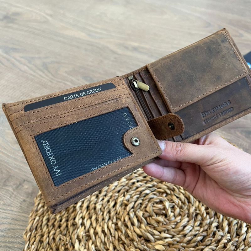 Pánska kožená peňaženka hnedá MIRON