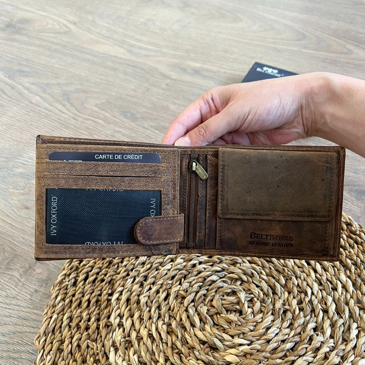 Pánska kožená peňaženka hnedá TARIK