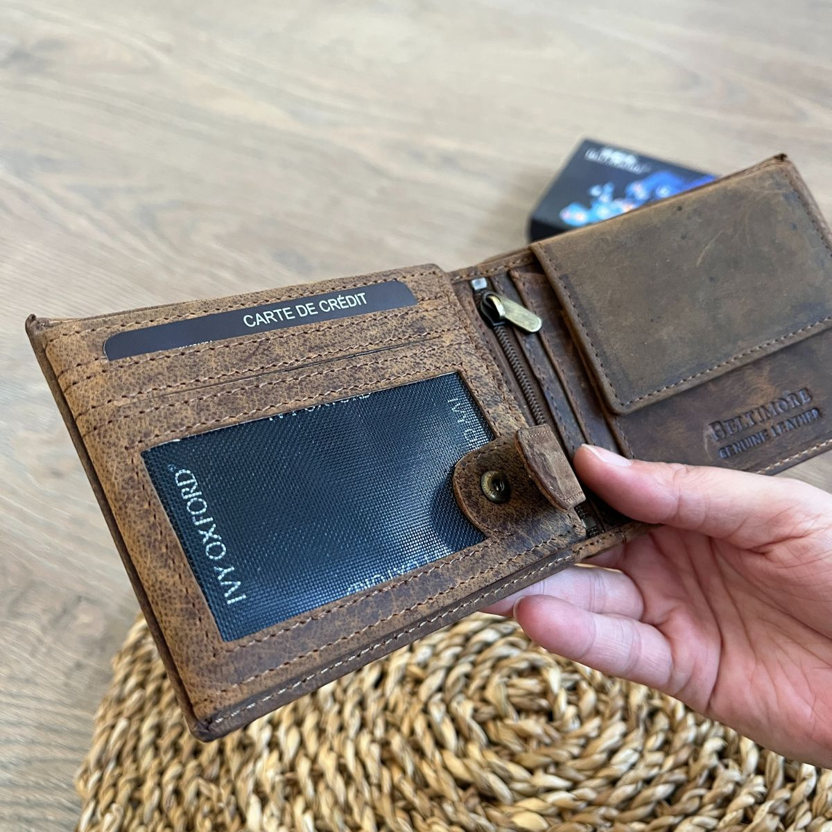 Pánska kožená peňaženka hnedá TARIK