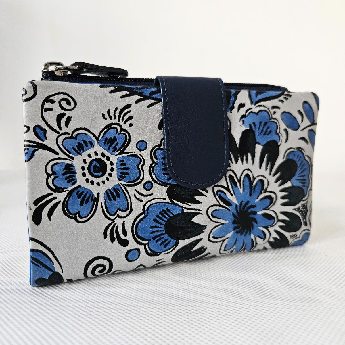 Dámska kožená peňaženka bielo-modrá DALMA