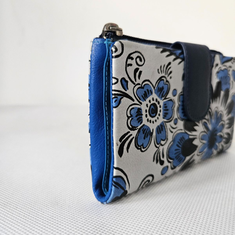 Dámska kožená peňaženka bielo-modrá DALMA