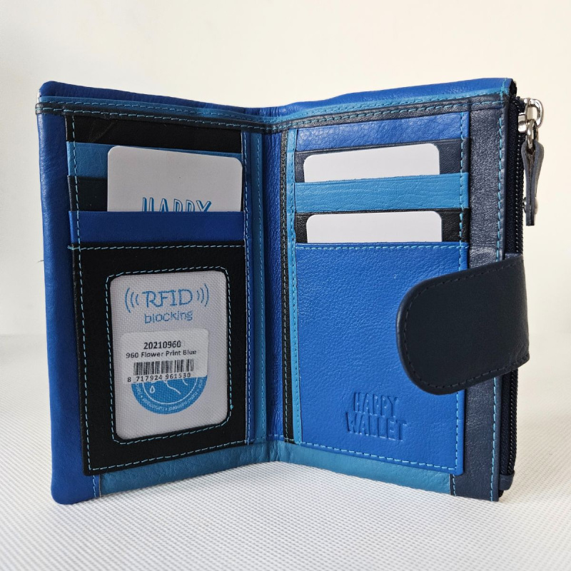 Dámska kožená peňaženka bielo-modrá DALMA