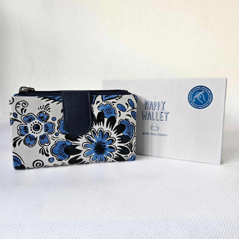 Dámska kožená peňaženka bielo-modrá DALMA