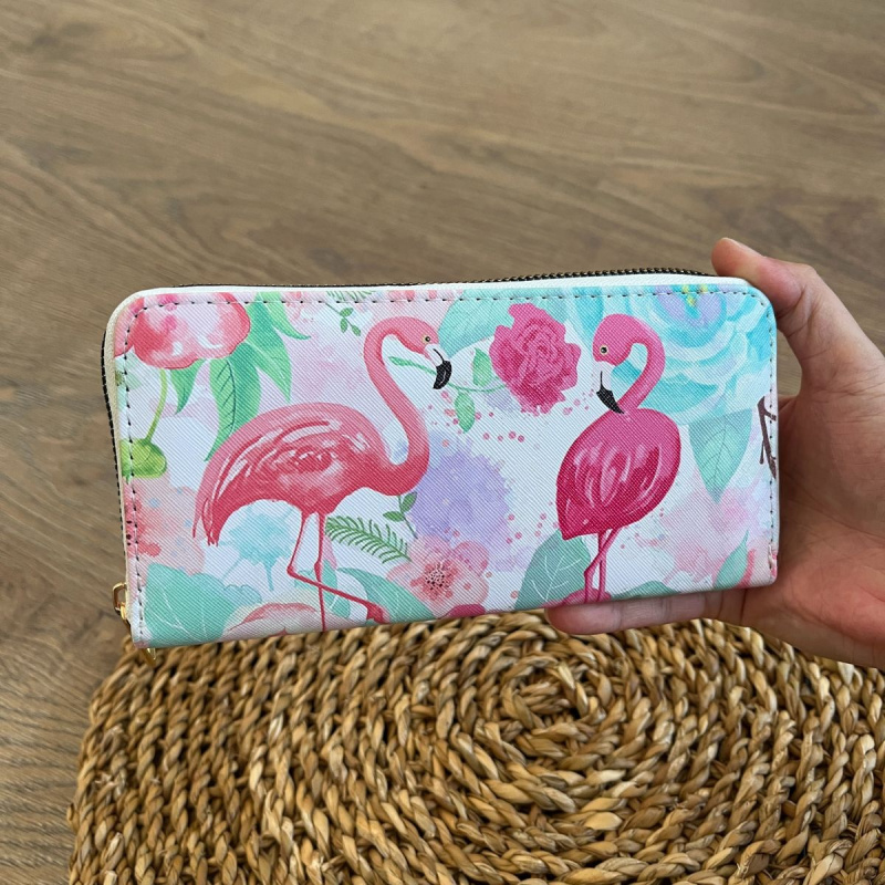 Dámska farebná peňaženka FLAMINGO