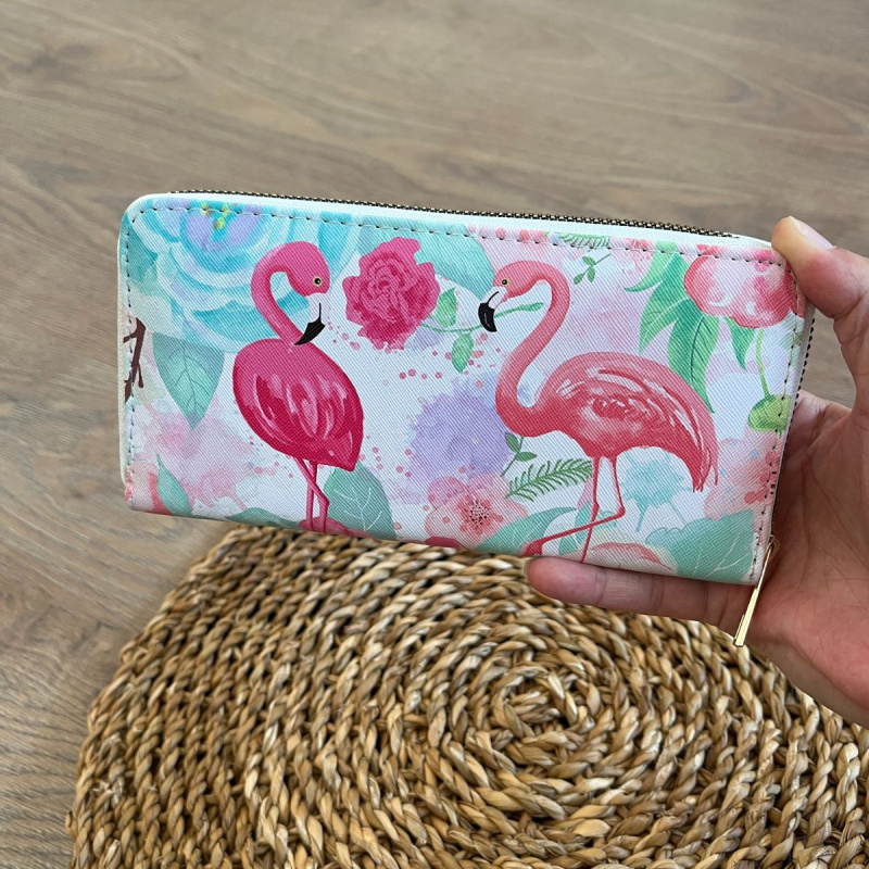Dámska farebná peňaženka FLAMINGO