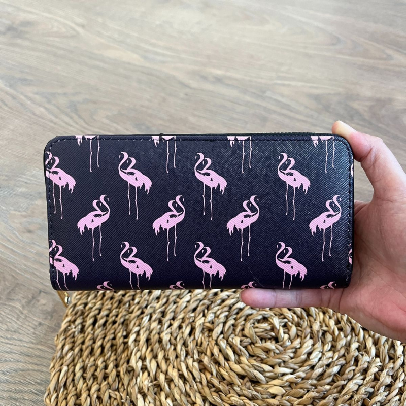 Dámska tmavomodrá peňaženka PINK FLAMINGO