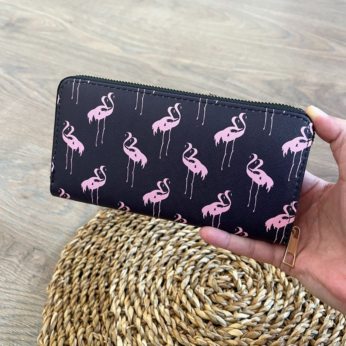 Dámska tmavomodrá peňaženka PINK FLAMINGO
