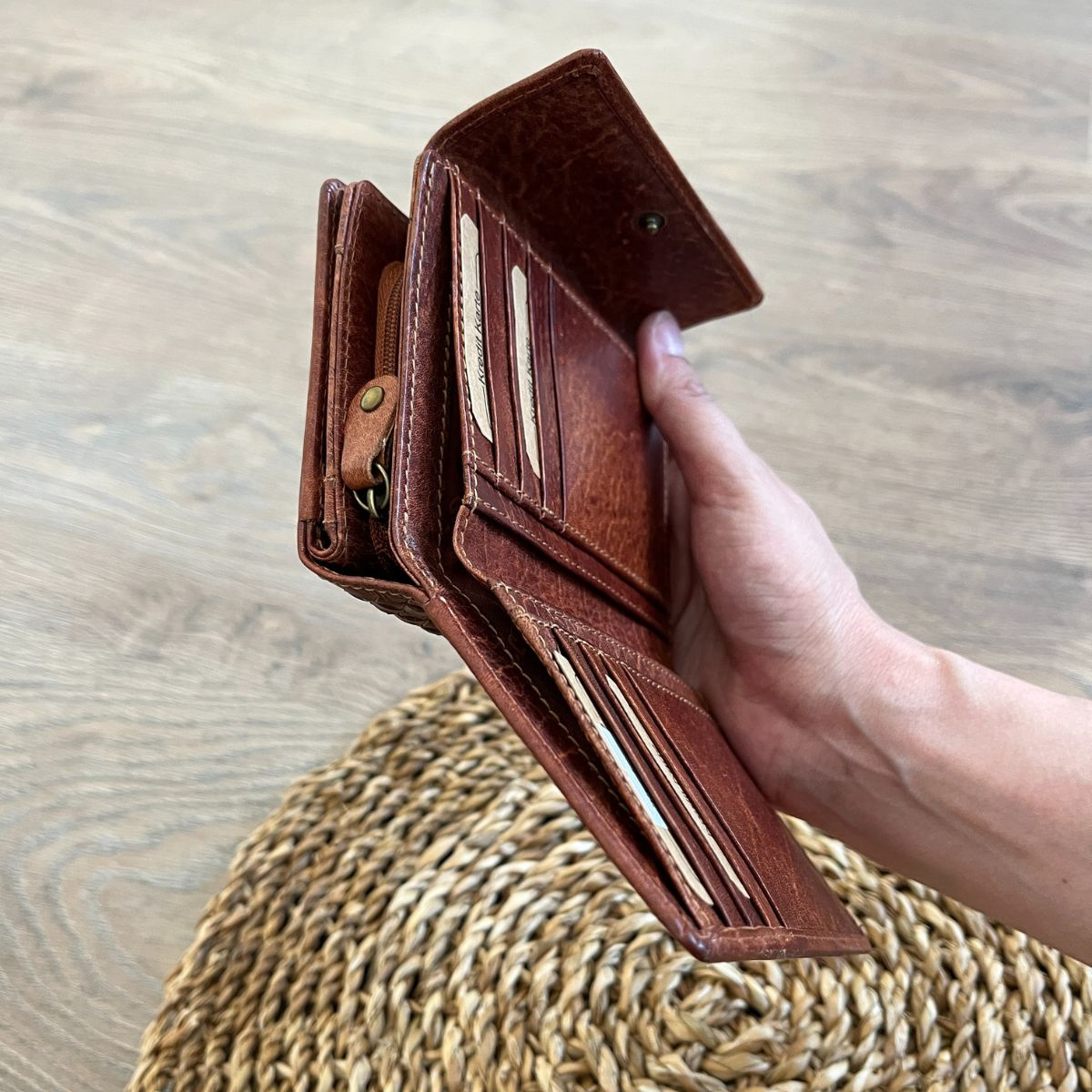 Dámska kožená peňaženka koňaková ADINA