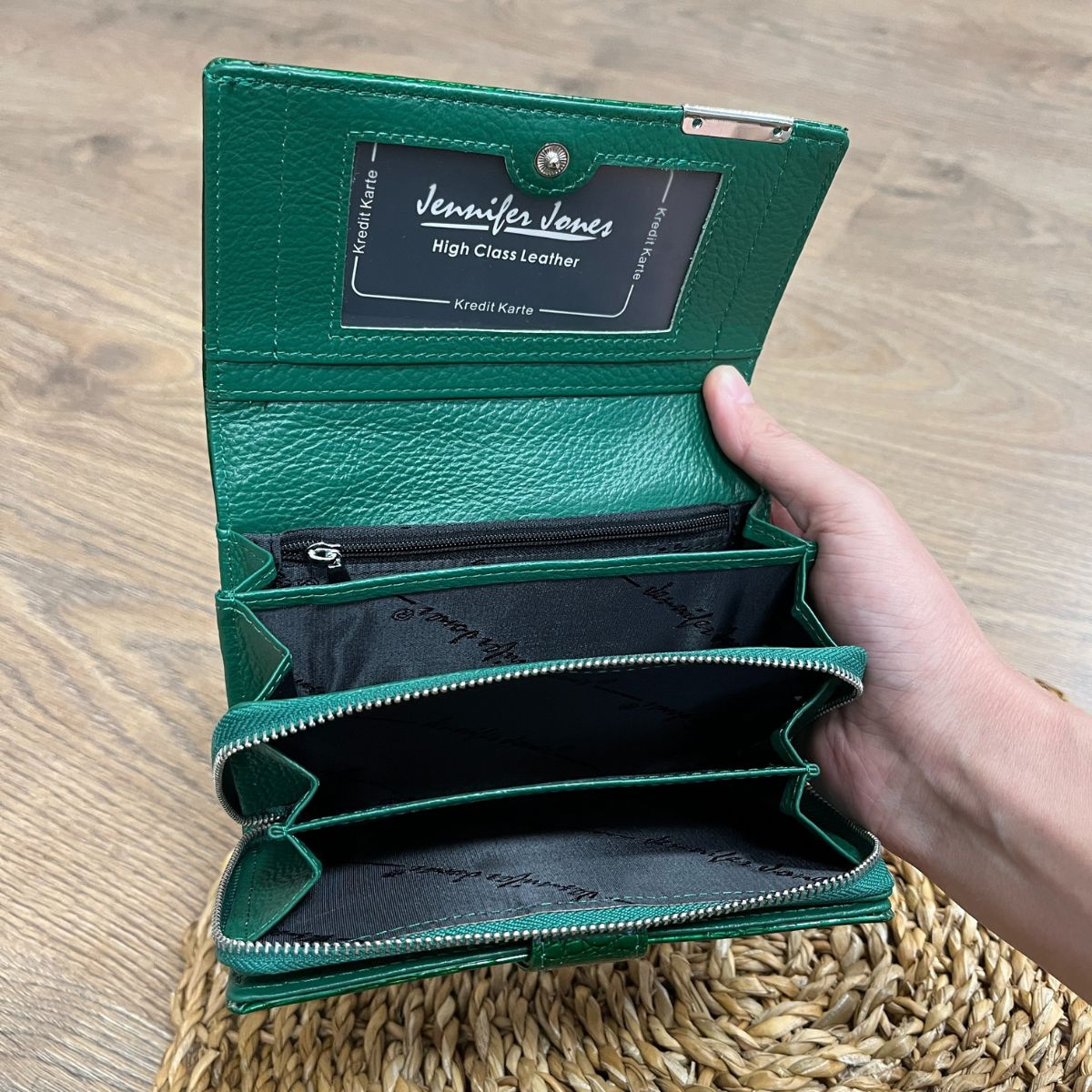 Dámska kožená peňaženka zelená ZAFIRA