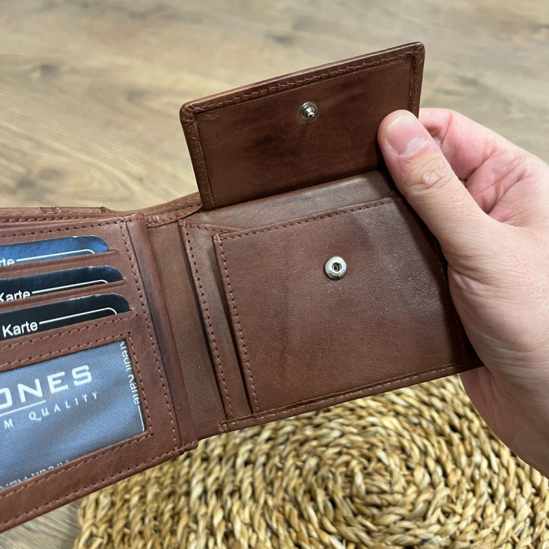 Pánska kožená peňaženka hnedá EDVIN