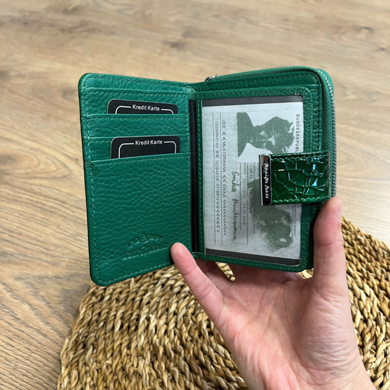 Dámska kožená peňaženka zelená FLAVIA