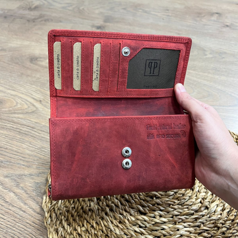 Dámska kožená peňaženka červená KATRINA