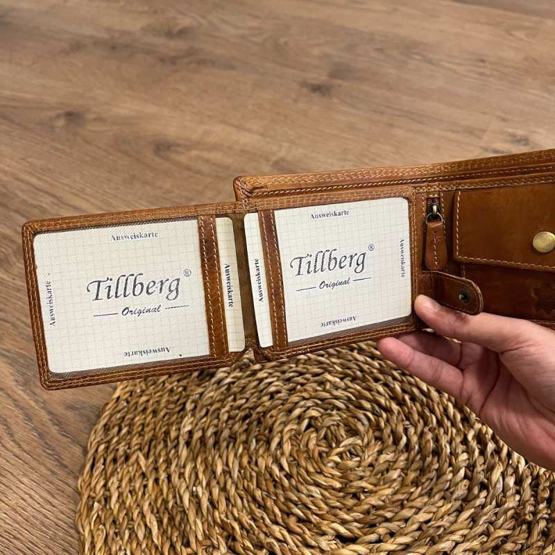 Pánska kožená peňaženka tan SVEN