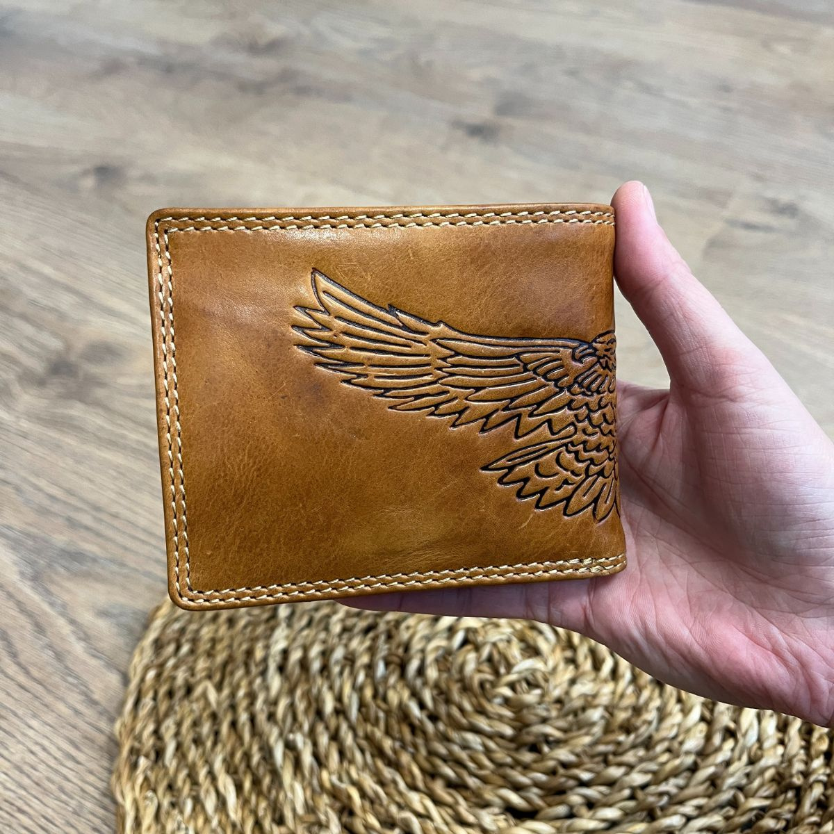 Pánska kožená peňaženka tan SVEN