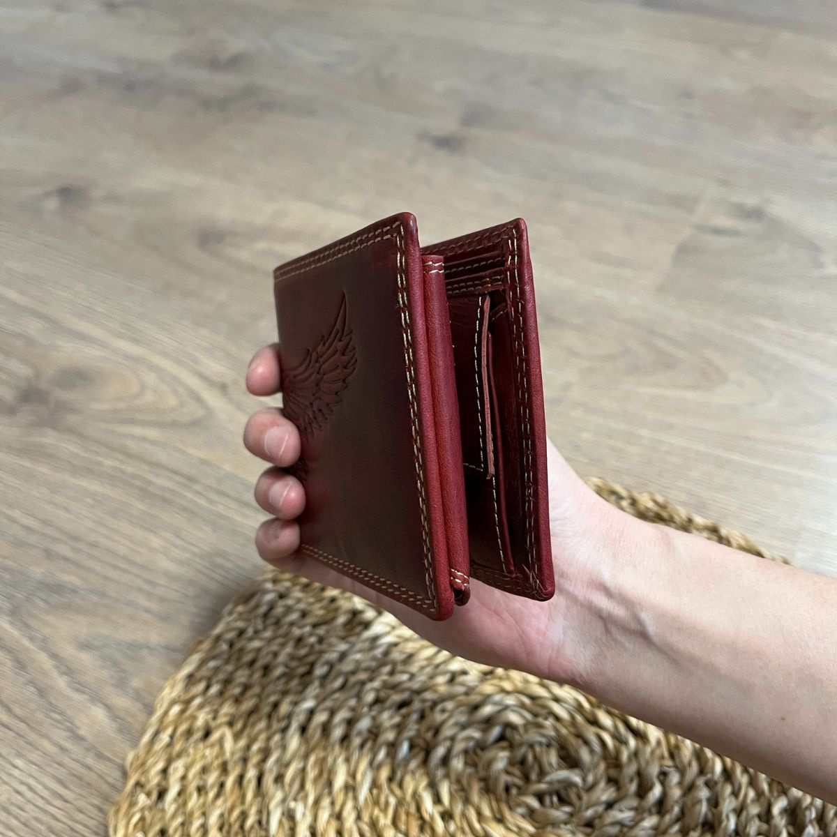 Pánska kožená peňaženka červená SVEN