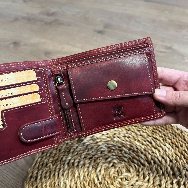 Pánska kožená peňaženka červená SVEN