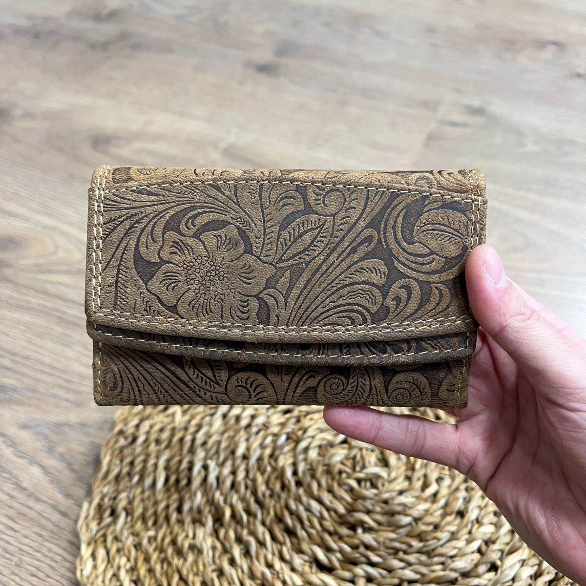 Dámska kožená peňaženka tan KINGA