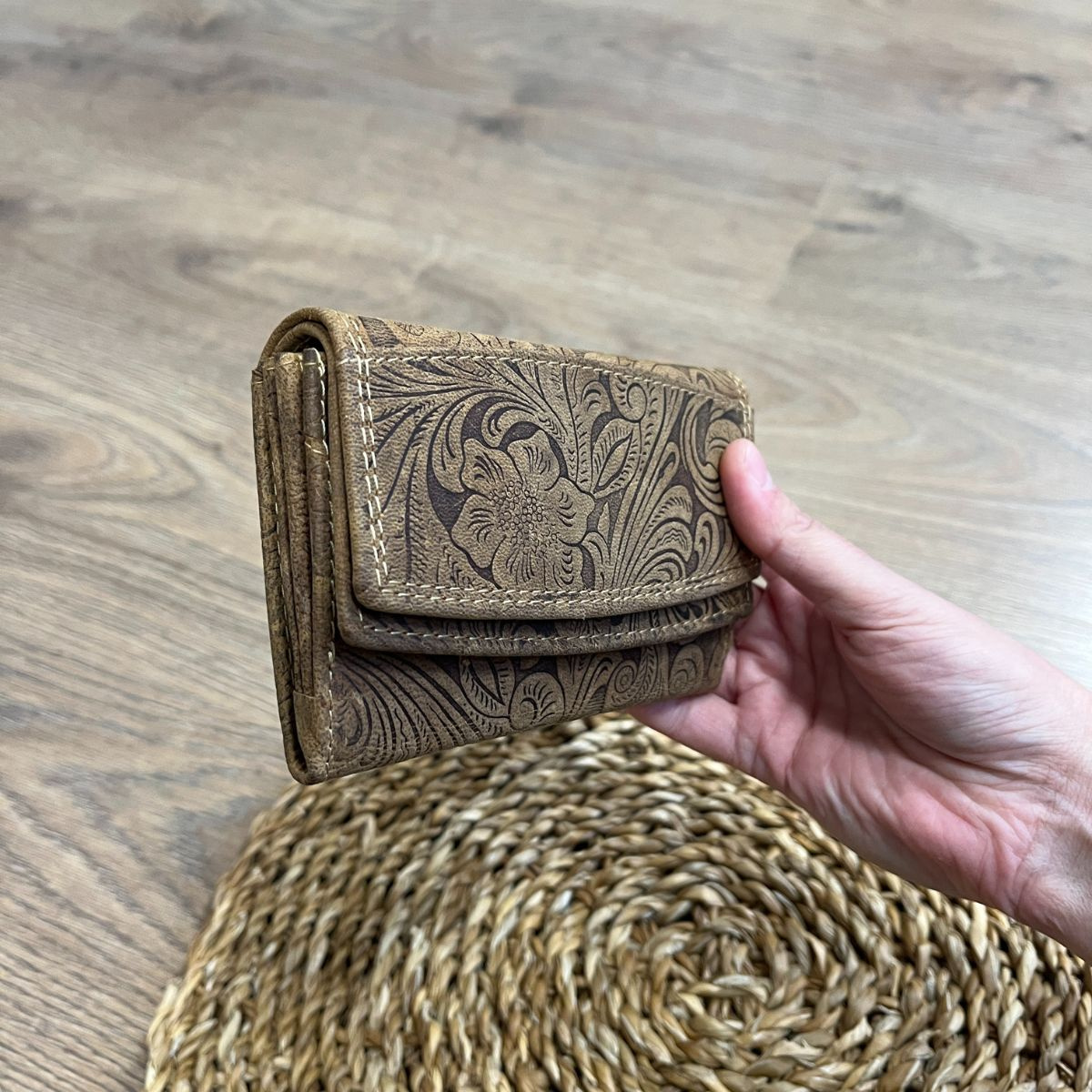 Dámska kožená peňaženka tan KINGA