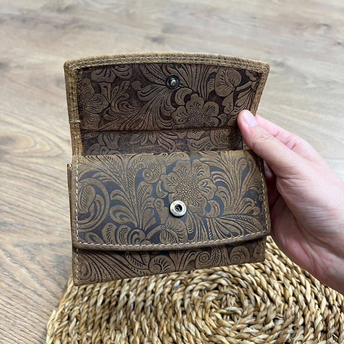 Dámska kožená peňaženka tan KINGA