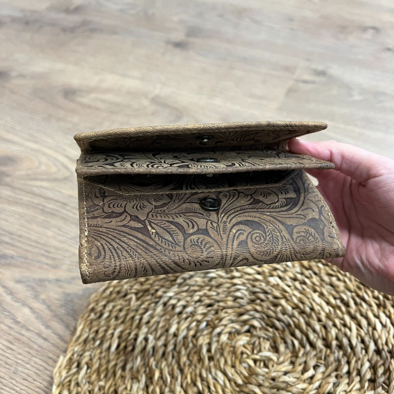 Dámska kožená peňaženka tan KINGA