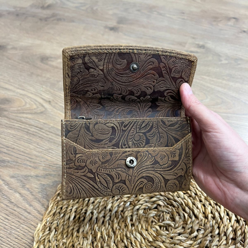 Dámska kožená peňaženka tan KINGA