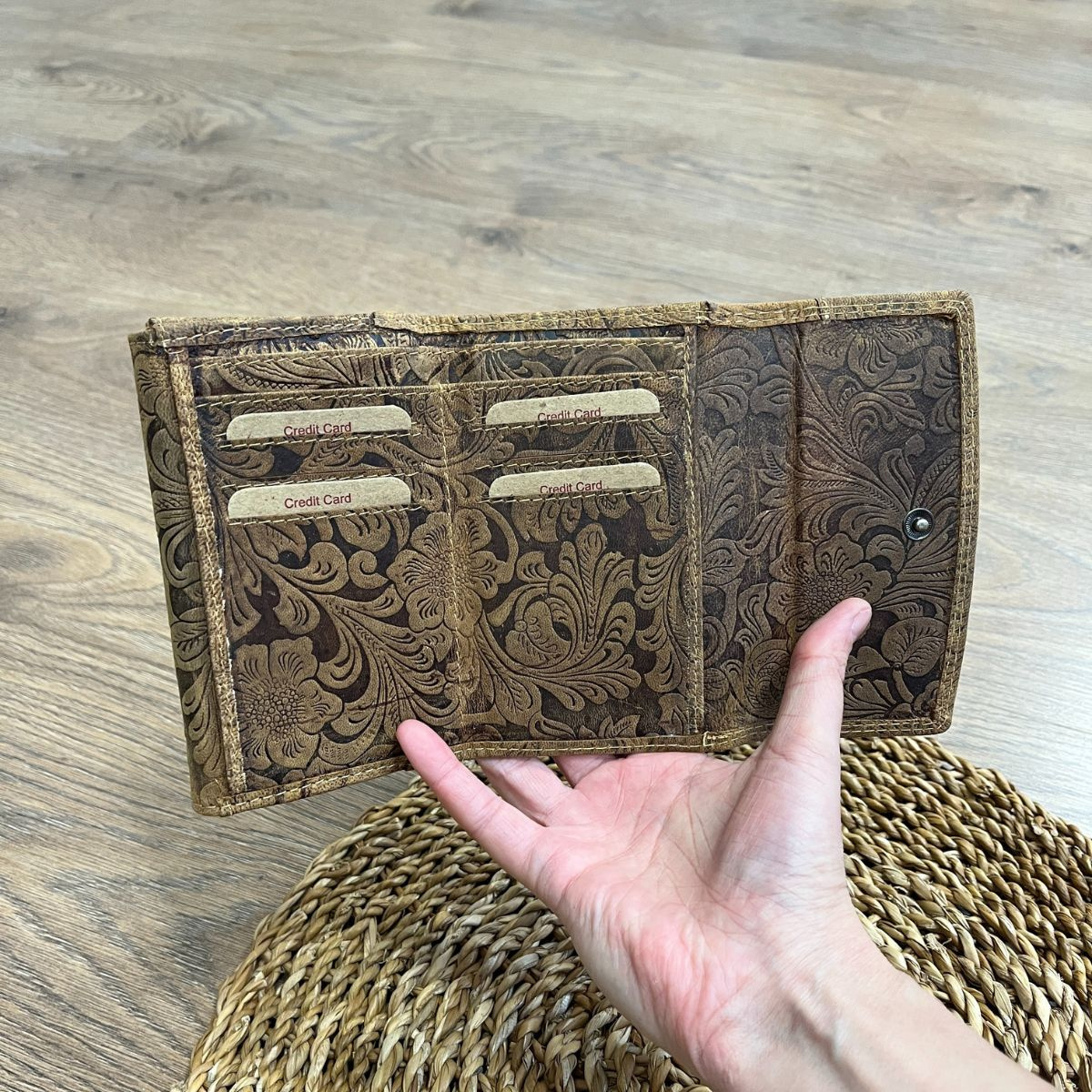 Dámska kožená peňaženka tan KINGA