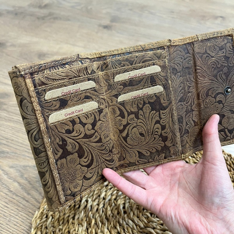 Dámska kožená peňaženka tan KINGA