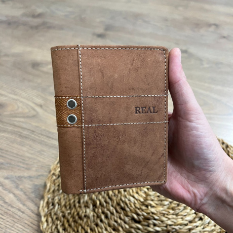 Pánska kožená peňaženka tan (žltohnedá) hnedá