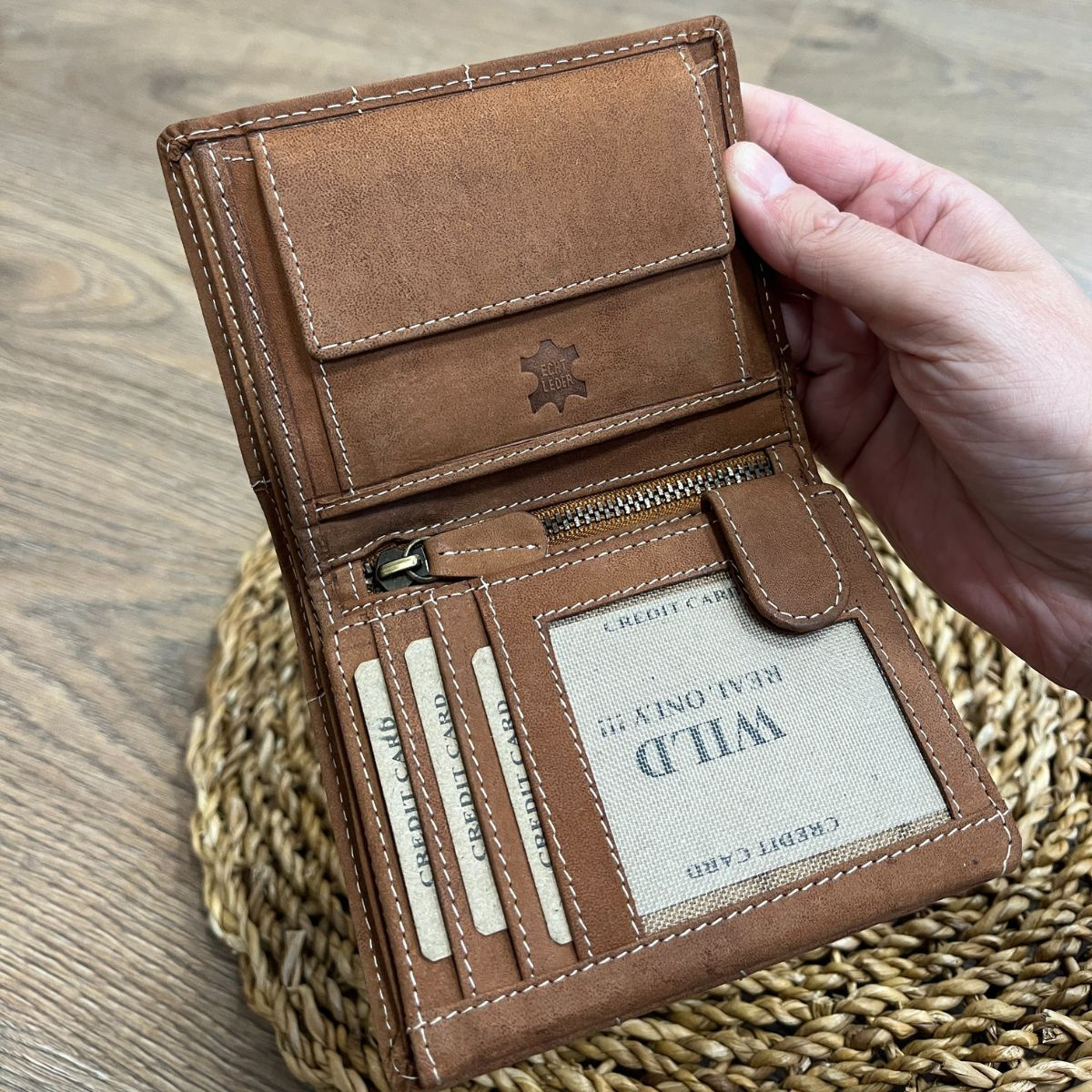 Pánska kožená peňaženka tan TARAS