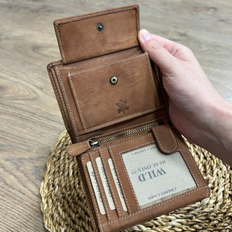 Pánska kožená peňaženka tan TARAS